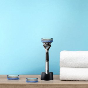 Джилетт Подарочный набор  Бритва с 2 сменными кассетами + подставка e Fusion Proglide Gillett