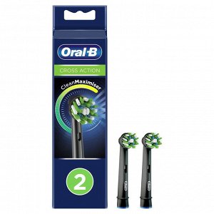 Oral B  Сменные насадки для электрической зубной щетки черная Oral-B EB50BRB-2 Cross Action 2 шт в уп Орал Би
