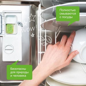 ПРОМО -55%! Биоразлагаемые бесфосфатные таблетки для посудомоечных машин SYNERGETIC в водорастворимой пленке, 100 шт.