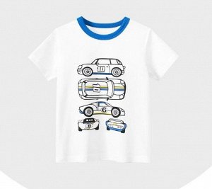 Детская футболка с машиной, цвет белый