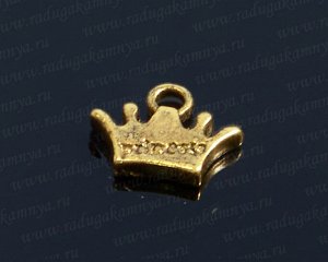 Подвеска Корона 13*10мм, цв.золото (упаковка 50штук)