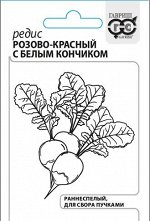 Редис Розово-красный с белым кончиком ч/б (Код: 91835)
