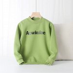 Однотонный утепленный свитшот для мальчиков, с декоративной надписью &quot;AOWKULAE&quot;