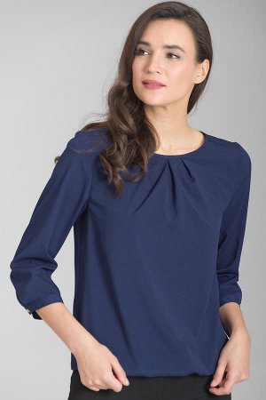 Блуза 100% полиэстер темно-синий