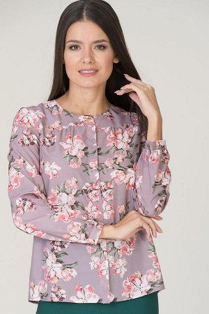 Блуза 100% полиэстер бежево-розовый, изумрудный