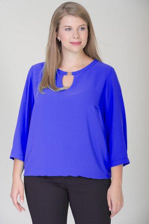 Блуза 100% полиэстер синий, темно-красный