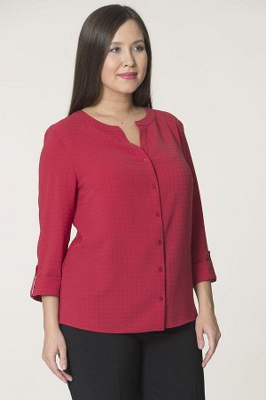 Блуза 100% полиэстер красный, темно-синий