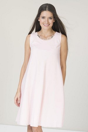 Платье 100% полиэстер бежево-розовый