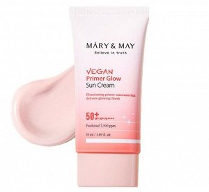 Mary & May / Веганский солнцезащитный крем-праймер Vegan Primer Glow Sun Cream SPF50+