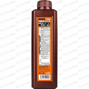 Масло моторное Masuma Motor Oil M3 5w30, полусинтетическое, API SN+, ILSAC GF-5, для бензинового двигателя, 1л, арт. M-3000E