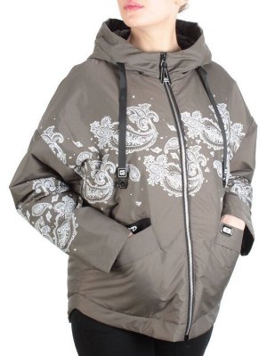 ZW-2312-C SWAMP COLOR Куртка демисезонная женская BLACK LEOPARD (100 гр.синтепон)