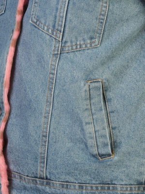 000 BLUE/CRIMSON Куртка джинсовая с плюшем Misifeer