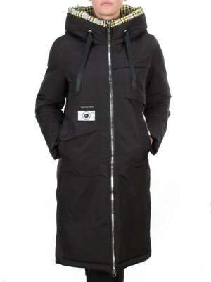 2166 BLACK Пальто зимнее женское MONGEDI (200 гр. холлофайбера)
