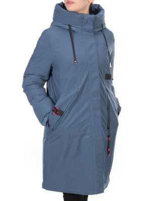 21-967 GRAY/BLUE Пальто зимнее женское AIKESDFRS (200 гр. холлофайбера)