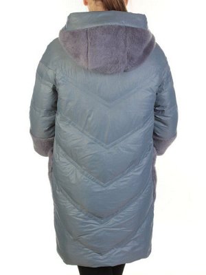 9189 GRAY/BLUE Пальто женское демисезонное (100 гр. синтепон)