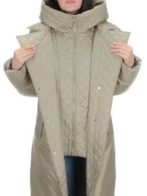 EAC327 OLIVE Пальто зимнее женское (200 гр. холлофайбера)