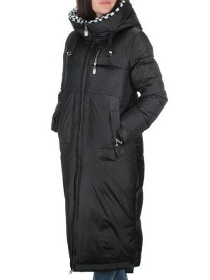 9120 BLACK Пальто зимнее женское (200 гр. холлофайбера)