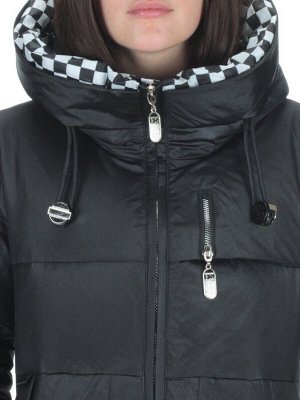 9120 BLACK Пальто зимнее женское (200 гр. холлофайбера)