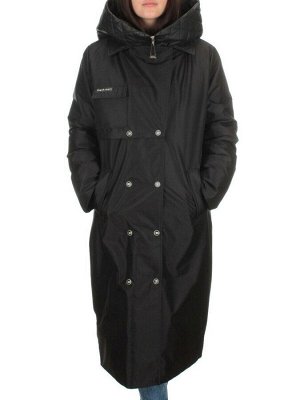 EAC327 BLACK Пальто зимнее женское (200 гр. холлофайбера)