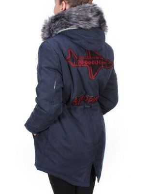 537 DARK BLUE Куртка парка зимняя женская KSV (100 гр. тинсулейт + искусственный мех)