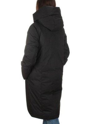 EAC218 BLACK Пальто зимнее женское (200 гр. холлофайбера)