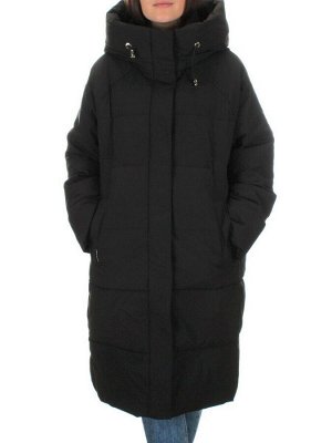 22369 BLACK Пальто зимнее женское (200 гр. холлофайбера)