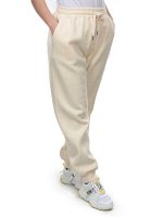 M075 BEIGE Брюки спортивные женские на флисе (100% хлопок) 7986