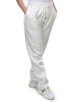 M045 WHITE Брюки спортивные женские на флисе (100% хлопок) 7986