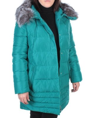 15-298 GREEN Пальто зимнее женское (200 гр. холлофайбера)