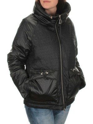 EAC918 BLACK Куртка демисезонная женская (100 гр. синтепон)