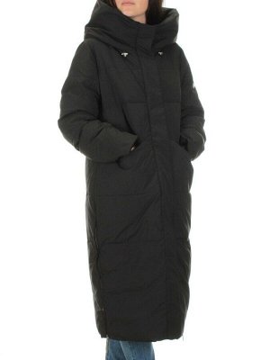 22373 BLACK Пальто зимнее женское облегченное (150 гр. холлофайбера)