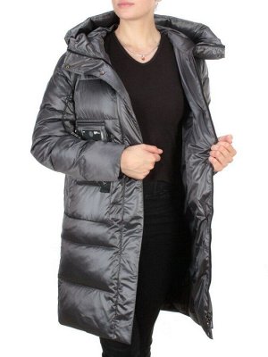 6809 DARK GREY Пальто зимнее женское KARERSITER (200 гр. холлофайбер)