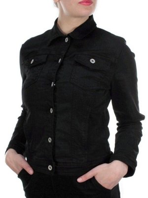 Y-1000 BLACK Куртка джинсовая женская MISS JUSTING (98% хлопок 2% эластан)