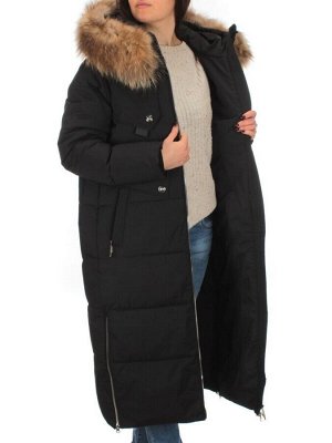 H23-631 BLACK Пальто зимнее женское (200 гр. тинсулейт)