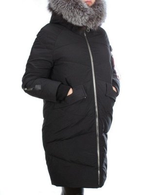 CU-19056 BLACK Пальто женское зимнее CUTEELF (200 гр. холлофайбера)