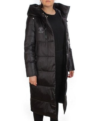 S21105 BLACK Пальто зимнее женское облегченное Y SILK TREE