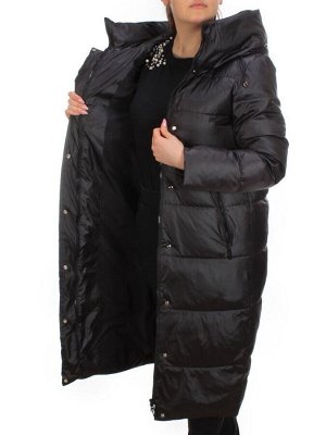 S21105 BLACK Пальто зимнее женское облегченное Y SILK TREE