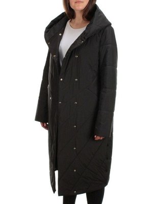 22330 BLACK Пальто стеганое демисезонное женское (100 гр. синтепон)