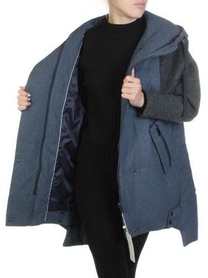 MW238 BLUE Пальто женское зимнее (холлофайбер)
