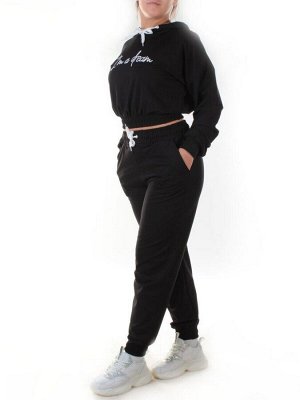 Y294 BLACK Спортивный костюм женский (100% хлопок)