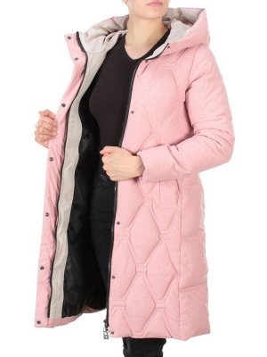 2158  PINK Пальто зимнее облегченное  женское YINGPENG (150 гр .холлофайбер)