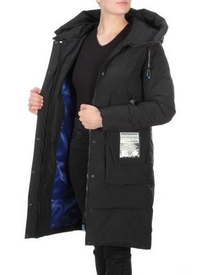 20-901 BLACK Пальто зимнее женское HAPPYSNOW (150 гр. холлофайбера)