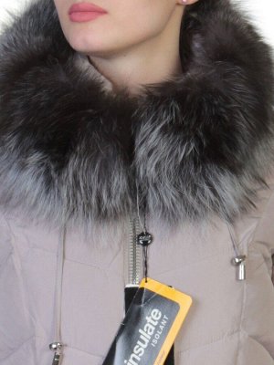 YM-L916 Пальто с мехом чернобурки KSA