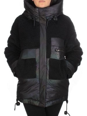 M - 2183 BLACK Куртка зимняя женская MEAJIATEER (200 гр. био-пух)