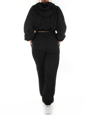 303-1 BLACK Спортивный костюм женский (100% хлопок)
