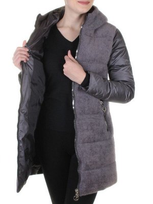 3010 GRAY Пальто женское с ангорой QiHongYun