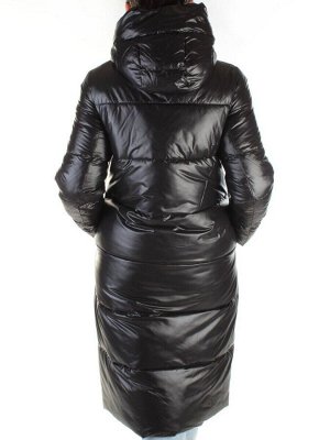 2195 BLACK Пальто женское зимнее (холлофайбер)