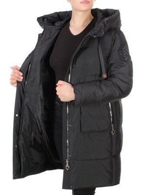 8966 BLACK  Пальто зимнее женское CLOUD LAG CAT  (200 гр. холлофайбер)
