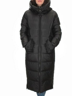 C1076 BLACK Пальто зимнее женское (200 гр. холлофайбер)