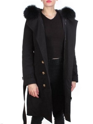 21002 BLACK Пальто зимнее женское MAILILUO (150 гр. холлофайбера)